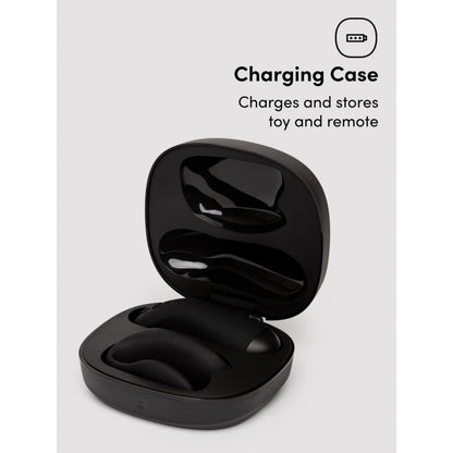 Black charging case for toys and remote controls on a white background